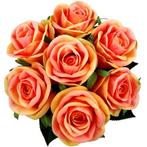 Zijde rozen velvet touch open rose perzikbundel 7st, Hobby en Vrije tijd, Ophalen of Verzenden, Nieuw