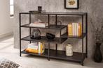 industrieele boekenkast SLIM LINE 114cm zwart essen vijf, Huis en Inrichting, Woonaccessoires | Wandplanken en Boekenplanken, Ophalen of Verzenden