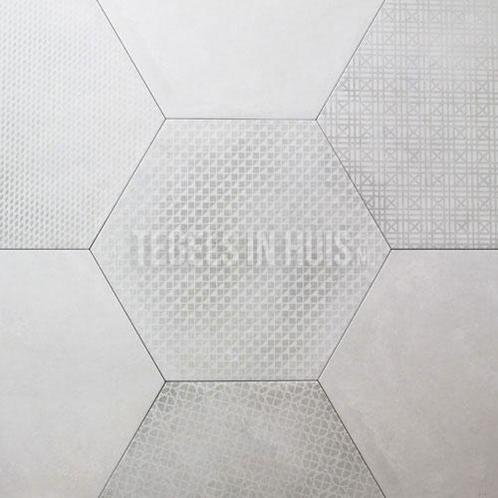Hexagon decor zeshoek tegels licht grijs 25x30cm, Doe-het-zelf en Verbouw, Tegels, Nieuw, 10 m² of meer, Keramiek, Ophalen of Verzenden