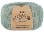 DROPS Brushed Alpaca Silk Uni Colour - 21 saliegroen - Wol, Ophalen of Verzenden, Nieuw