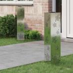 vidaXL Solar LED Pad Licht 2 pcs Roestig Gegalvaniseerd, Verzenden, Nieuw, Zonne-energie