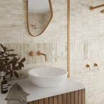 Wandtegel Equipe Ceramica Coco Canvas Beige Glans 5x15, Nieuw, Minder dan 20 cm, 10 m² of meer, Wandtegels