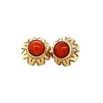 Gouden oorstekers met bloedkoraal 14 krt, Ophalen of Verzenden, Nieuw
