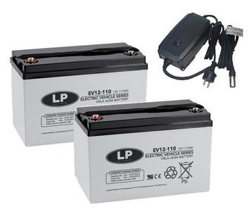 Landport (LP) 2x EV12-110 accus 12 volt 110 ah + IMPULS II beschikbaar voor biedingen