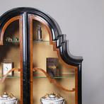 Art Deco Vitrine noten met wortelnoten en zwart gepolitoerde, Ophalen of Verzenden
