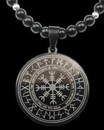 Collier Viking Vegvisir en Obsidian: gids- en