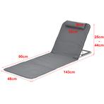 Strandmat Donostia met rugleuning set van 2 donkergrijs, Verzenden, Nieuw