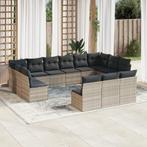 vidaXL 13-delige Loungeset met kussens poly rattan, Tuin en Terras, Verzenden, Nieuw, Rotan, Loungeset