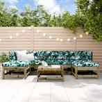 vidaXL 7-delige Loungeset met kussens geïmpregneerd, Verzenden, Nieuw, 7 zitplaatsen, Loungeset