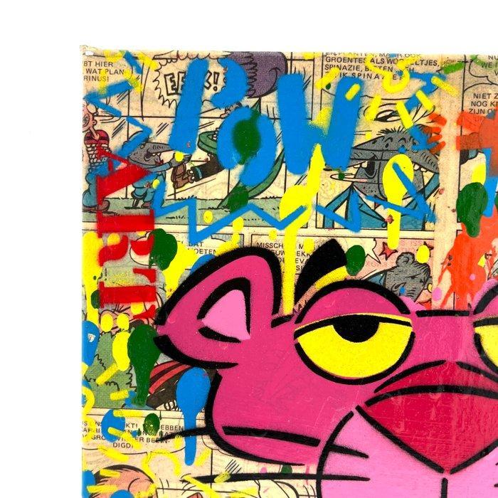 Koen Betjes (1992) - Pink Panther x Haring x POP (canvas), Antiek en Kunst, Kunst | Schilderijen | Modern