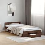 vidaXL Bedframe met lade bewerkt hout bruin eikenkleurig, 100 cm, Eenpersoons, Bruin, Verzenden