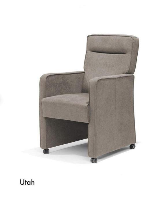 Eetkamerstoel Utah - eetkamerstoelen - Taupe, Huis en Inrichting, Stoelen, Nieuw, Stof