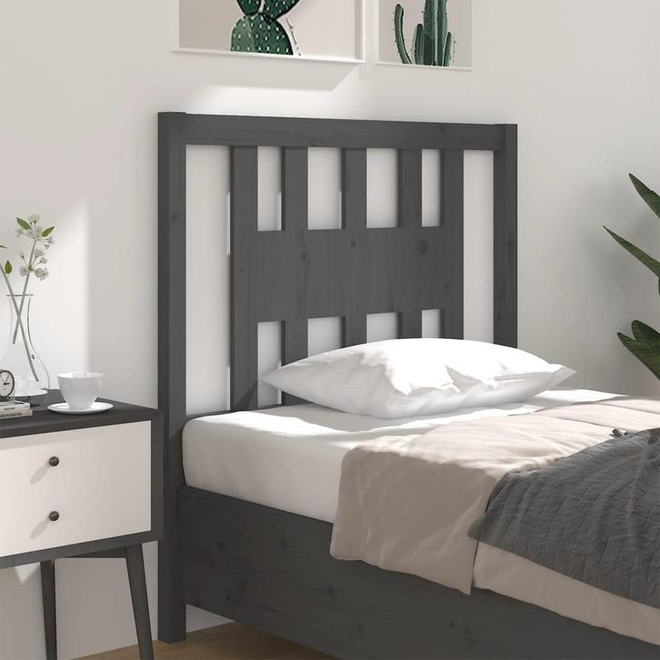 vidaXL Hoofdbord 96x4x100 cm massief grenenhout grijs, Huis en Inrichting, Slaapkamer | Bedden, Grijs, Nieuw, Hout, Verzenden