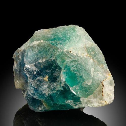XXL ZELDZAAM! Zeeblauwe FLUORIET Kristalcluster - Hoogte:, Verzamelen, Mineralen en Fossielen