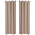 vidaXL Gordijnen met metalen ringen 135 x 245 cm 2 stuks, Verzenden, Nieuw, Crème