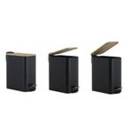 Pedaalemmer - prullenbak badkamer - 5 liter - zwart bamboe, Huis en Inrichting, Woonaccessoires | Prullenbakken, Ophalen of Verzenden