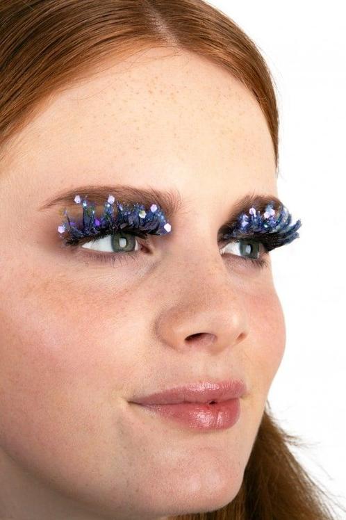 PXP Nep Wimpers Glitter UV Blauw Calypso, Hobby en Vrije tijd, Feestartikelen, Nieuw, Verzenden