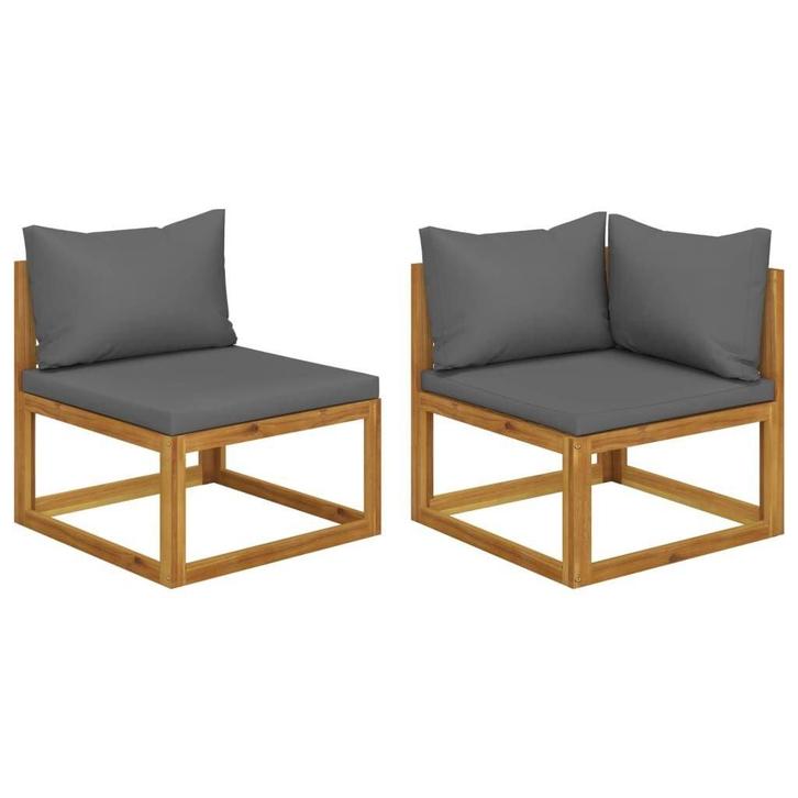 Bankstel Acaciahout Grijs - Retourdeal - 46% Korting!, Huis en Inrichting, Banken | Bankstellen, Minder dan 150 cm, Minder dan 75 cm