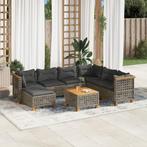 vidaXL 8-delige Loungeset met kussens poly rattan grijs, Tuin en Terras, Tuinsets en Loungesets, Verzenden, Nieuw, Rotan, Loungeset