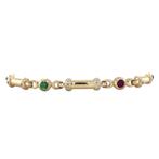 Gouden vintage armband met robijn, saffier, smaragd en, Ophalen of Verzenden, Nieuw