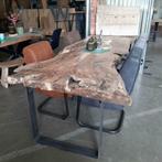 suar boomstamtafel eettafel uniek showroom met unieke tafels, Verzenden, 50 tot 100 cm, Tafelblad, Overige vormen