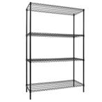 GGM Gastro | Stalen rek - 1200x450mm - 4 planken - Zwart |, Verzenden