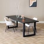 40% Korting: Eettafel Alec melamine zwart 220 x 90 cm, Huis en Inrichting, Tafels | Eettafels, Ophalen, Zo goed als nieuw, Rechthoekig