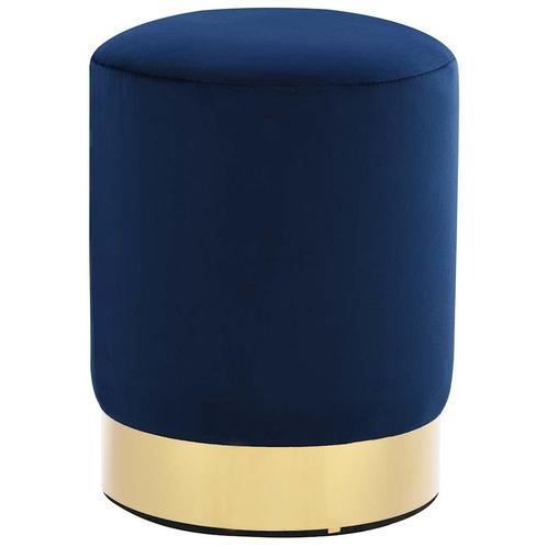 vidaXL Kruk fluweel blauw en goudkleurig, Huis en Inrichting, Stoelen, Blauw, Nieuw, Verzenden