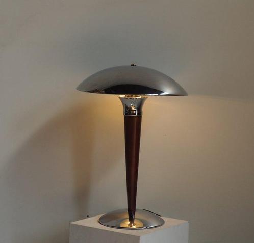 Bureaulamp - Hout, Staal, Antiek en Kunst, Kunst | Designobjecten