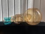 Vaas (3) - Glas - Drietal Art deco vazen