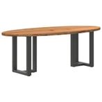 vidaXL Eettafel 220x100x74 cm ovaal massief eikenhout, Huis en Inrichting, Tafels | Eettafels, Verzenden, Nieuw