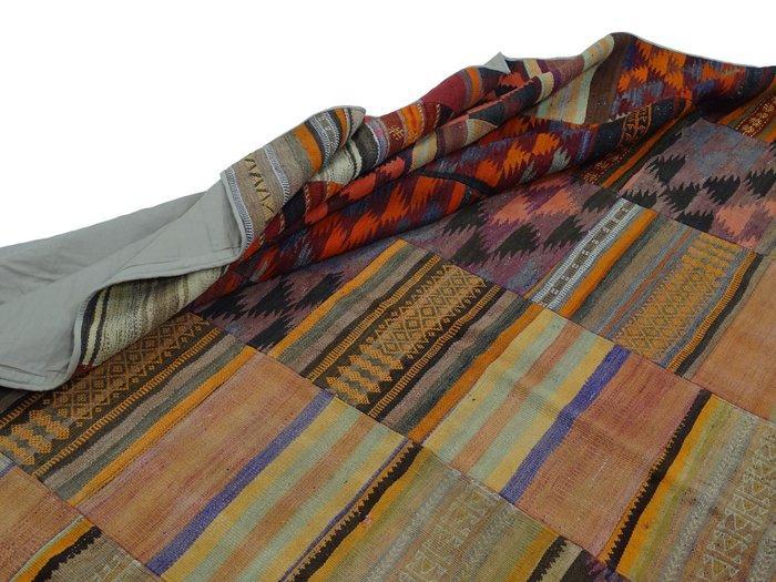 Kelim Patchwork - Gereinigd - Vloerkleed - 412 cm - 308 cm, Huis en Inrichting, Stoffering | Tapijten en Kleden