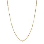 Gouden bolletjes collier 40 cm 14 karaat, Verstelbaar, Verzenden, Zo goed als nieuw, Goud