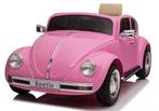 Kinderauto, VW BEETLE,  roze, 12V , leder, 2.4ghz, NIEUW!!, Nieuw, Ophalen of Verzenden