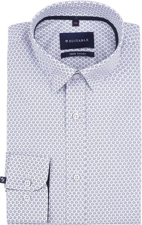 Suitable Overhemd Construct Print Wit maat 41 Heren, Kleding | Heren, Overhemden, Nieuw, Verzenden