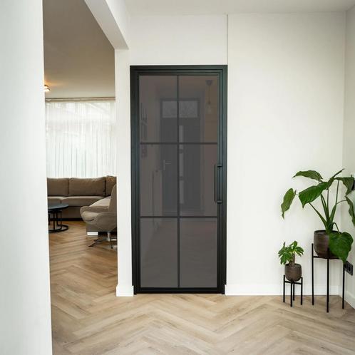 Stalen Binnendeur - 6 Vlaks - Rook glas, Doe-het-zelf en Verbouw, Deuren en Horren, Nieuw, Metaal, Binnendeur, 200 tot 215 cm