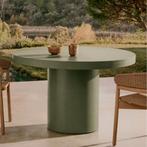 *WOONWINKEL* Kave Home Aiguablava Cement Eettafel Rond Groen, Huis en Inrichting, Tafels | Eettafels, Verzenden, Nieuw