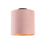 Plafondlamp met velours kap oud roze met goud 25 cm - Combi, Huis en Inrichting, Lampen | Plafondlampen, Nieuw, Overige materialen