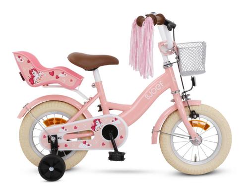 SJOEF Dolly Meisjesfiets 12 inch | 2-4 Jaar | Unicorn | Roze, Fietsen en Brommers, Fietsen | Kinderfietsjes, Minder dan 16 inch