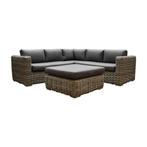 Cervo hoek loungeset 4-delig grijs wicker, Tuin en Terras, Tuinsets en Loungesets, Ophalen of Verzenden, Nieuw, Wicker