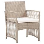 Tuinstoel Set Beige | Retourdeal | OP = OP 40%, Ophalen of Verzenden, Nieuw, Rotan