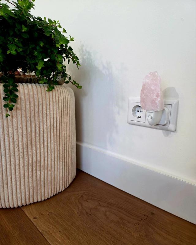 Rozekwarts Nachtlampje, Huis en Inrichting, Lampen | Overige, Ophalen of Verzenden