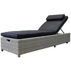 Thermen ligbed 189x65xH31 cm  wit grijs, Ophalen of Verzenden, Nieuw, Wicker