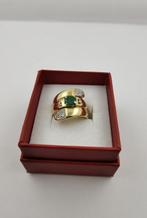 Ring - 18 karaat Geel goud Smaragd - Diamant, Sieraden, Tassen en Uiterlijk, Antieke sieraden