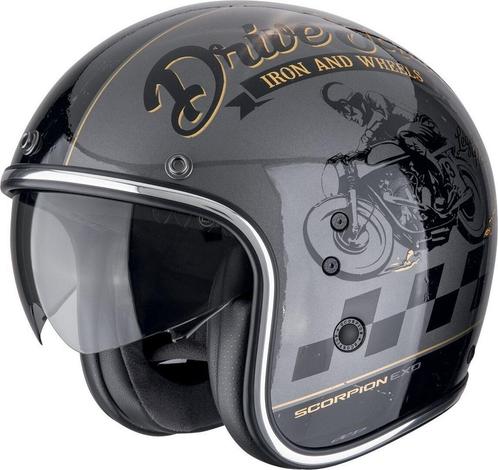 Scorpion Belfast Evo Drive Fast Zwart Grijs Goud Jethelm, Motoren, Kleding | Motorhelmen, Jethelm, Heren, XXL, Nieuw met kaartje