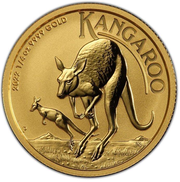 Australië. 2022 1/4 oz $25 AUD Australian Gold Kangaroo, Postzegels en Munten, Edelmetalen en Baren