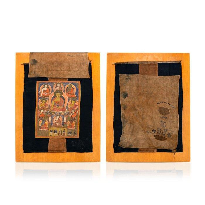 Een Thangka van Boeddha Shakyamuni - thangka - Nepal - 19e, Antiek en Kunst, Antiek | Overige Antiek