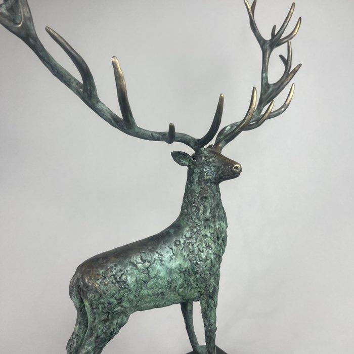 J. Zak (XX-XXI) - Deer Large, bronze,6kg, Antiek en Kunst, Kunst | Designobjecten