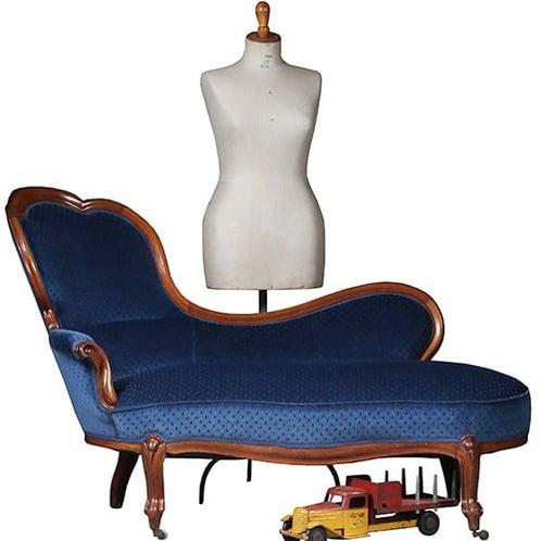 Elegante mahonie Willem III sofa met lavendelblauw velours N, Antiek en Kunst, Antiek | Meubels | Stoelen en Banken, Ophalen of Verzenden