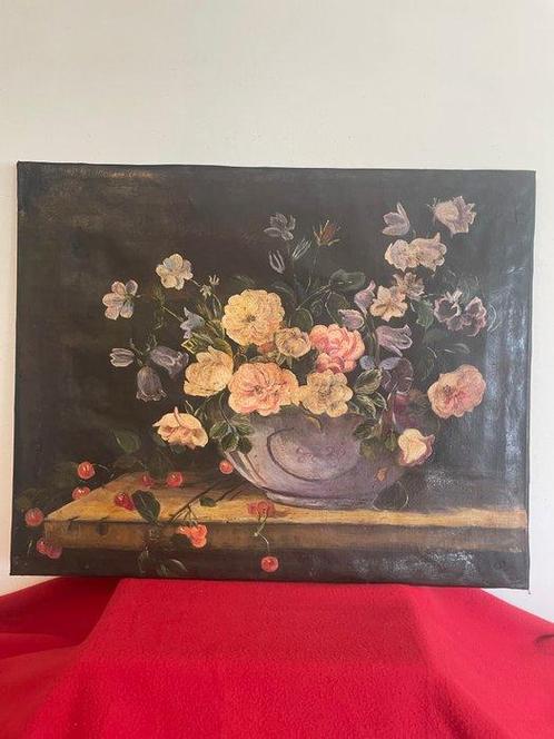 Italiaanse school (XX) - Natura morta fiori e frutta, Antiek en Kunst, Kunst | Schilderijen | Klassiek